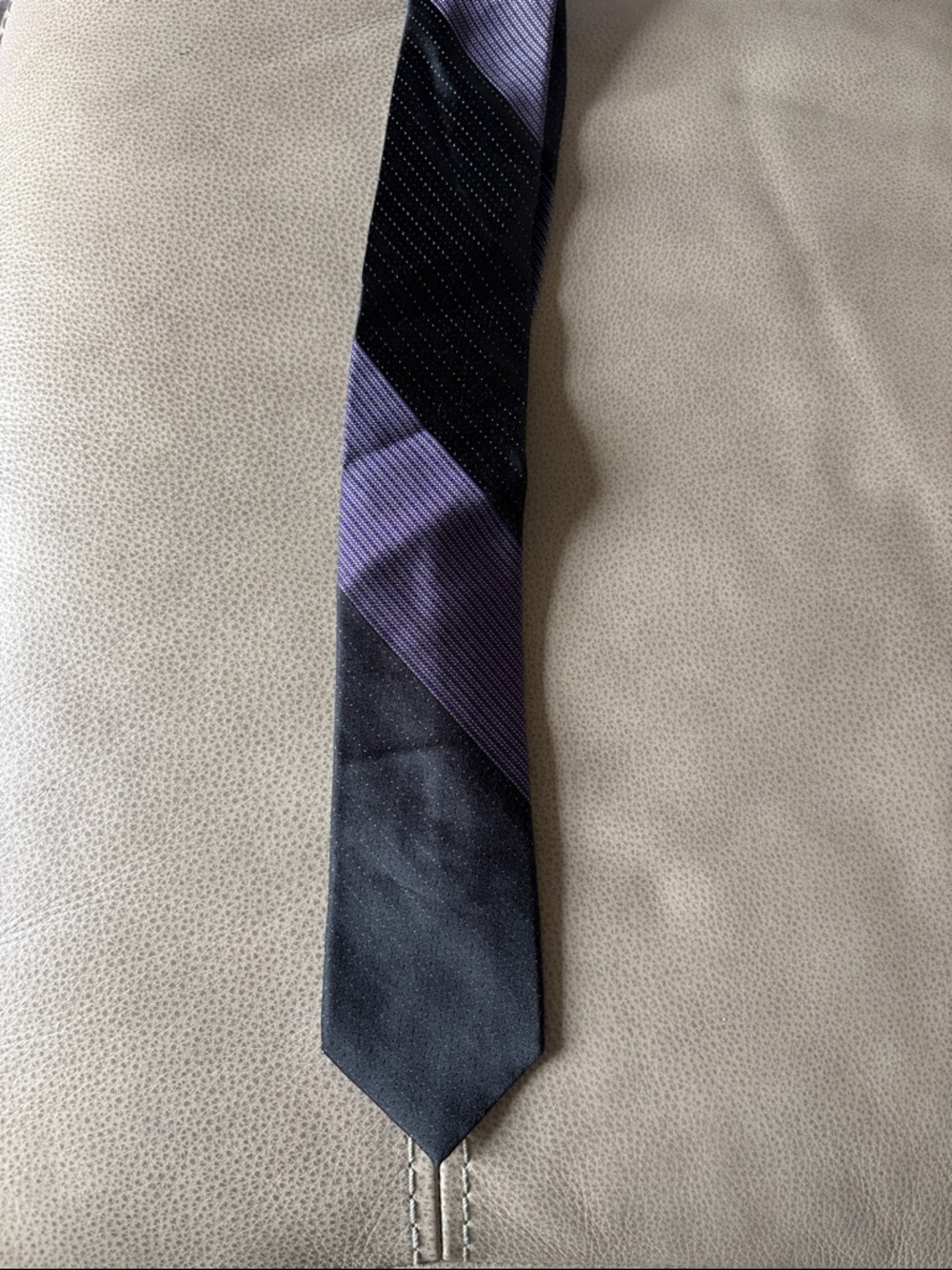 Apt. 9 Black and Purple Diagonal Stripe Tie